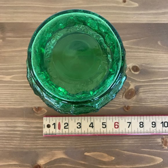 Green Crinkle Glass Widemouth Flower Urn Vase Vintage EO Brody A109 USA - Picture 5 of 7